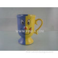 ceramic embossed printed coffee cup